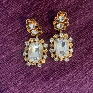 Gold and Rhinestone earrings